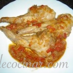 CONEJO CON SALSA DE PIMIENTOS