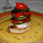 Verduras asadas con queso de cabra