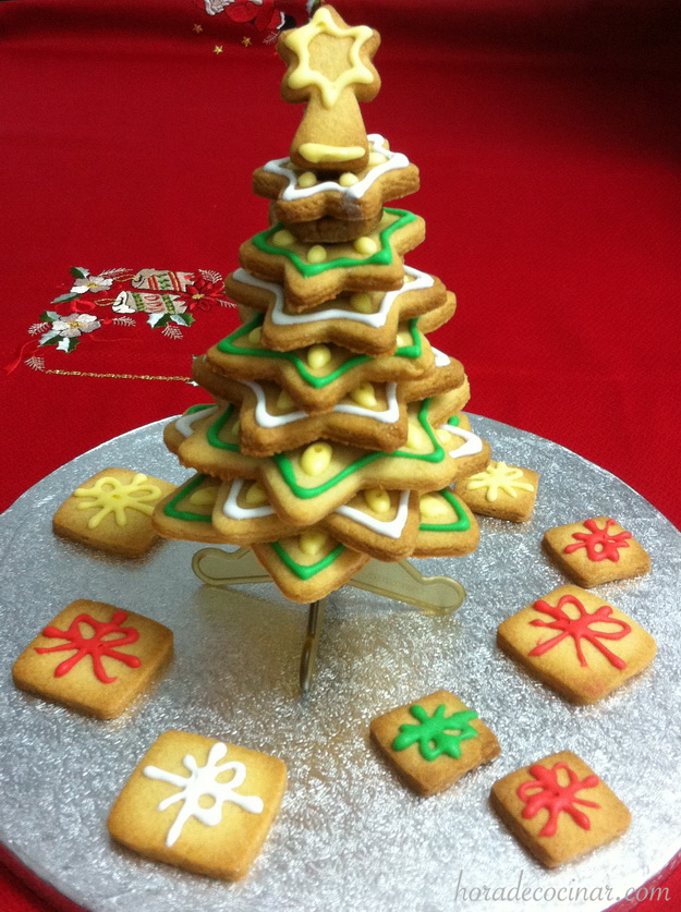 Arbol de Navidad con galletas