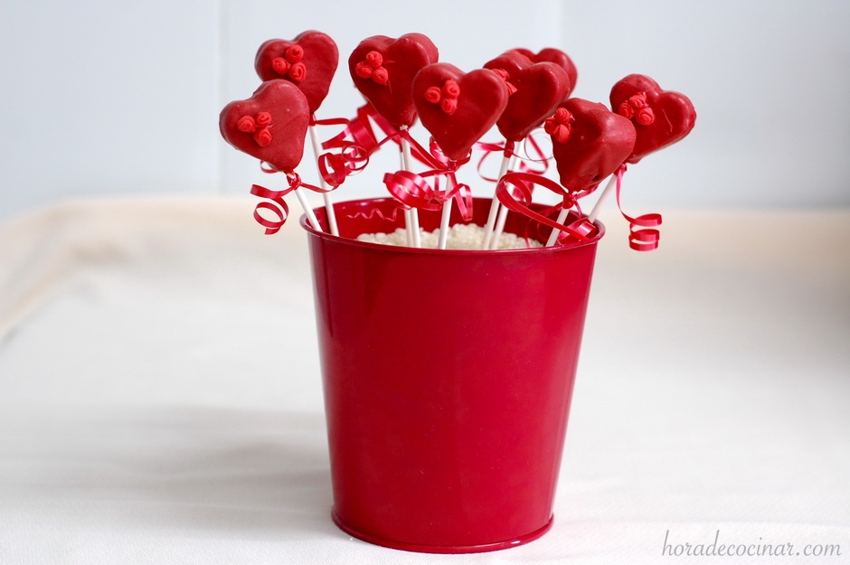 Cake pops corazón de San Valentín