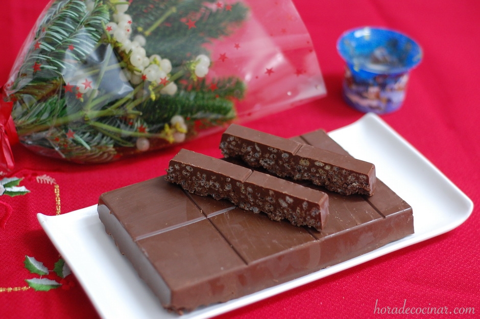 Turrón de chocolate crujiente