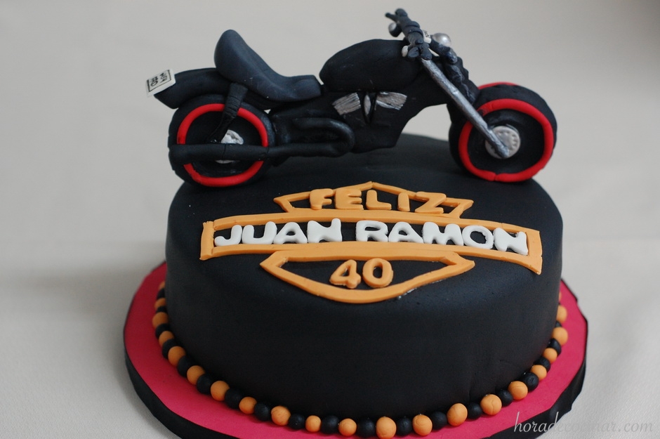 Tarta fondant Moto Harley