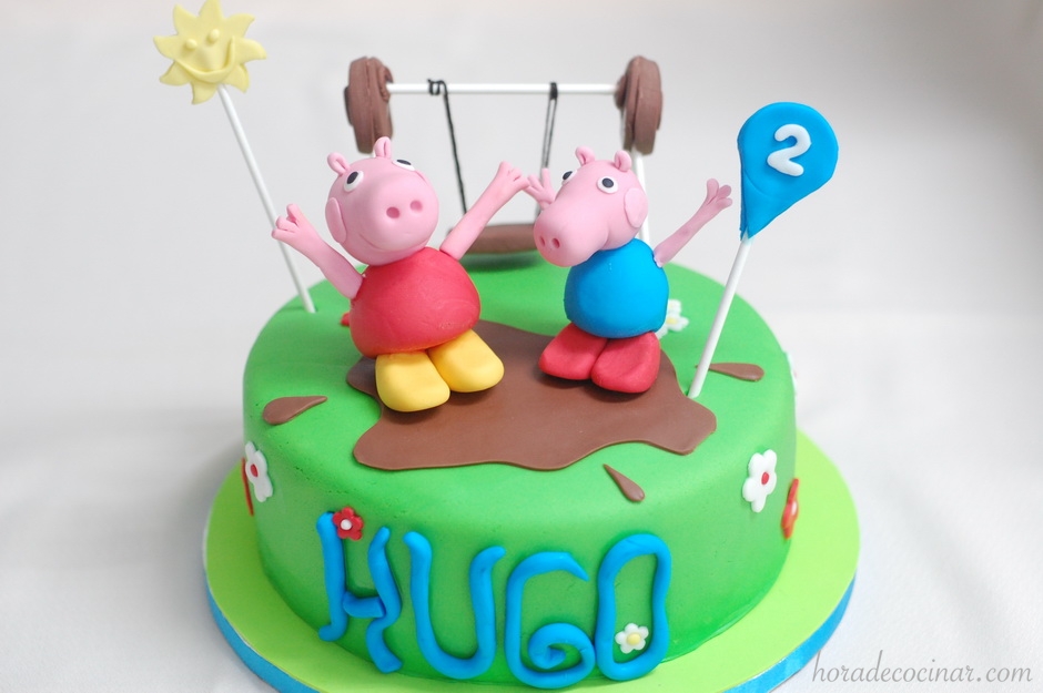 Tarta fondant Peppa Pig y George 3D