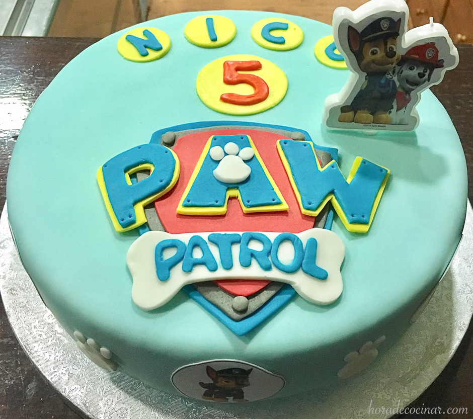 Tarta fondant de la Patrulla Canina –