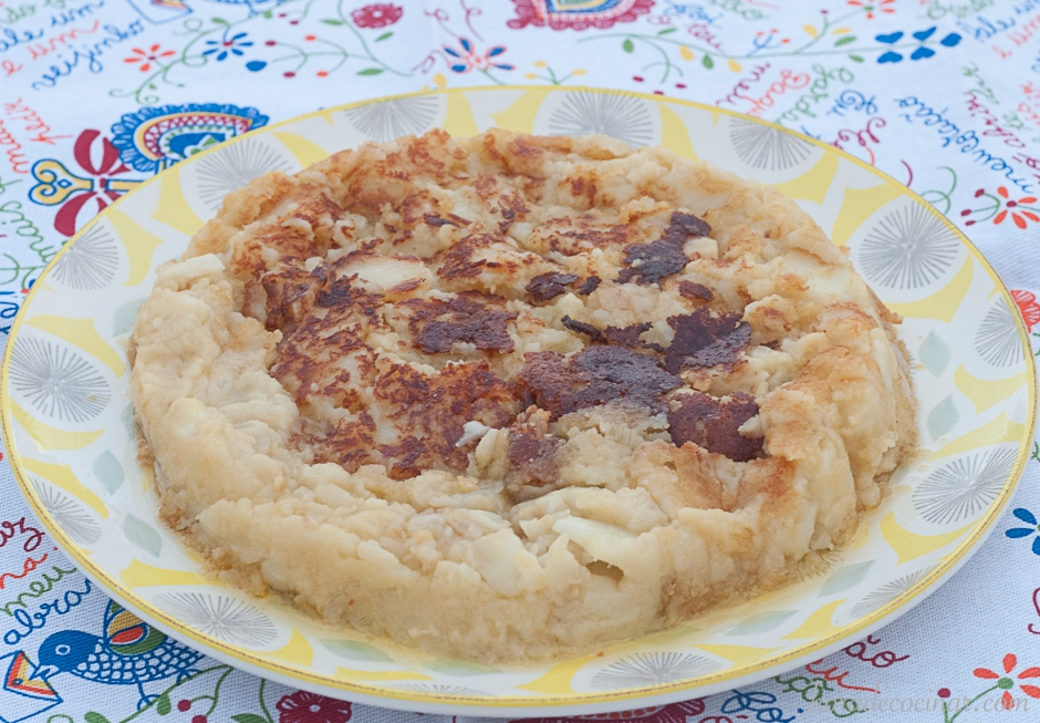 Tortilla de patata sin huevo (tortilla vegana)