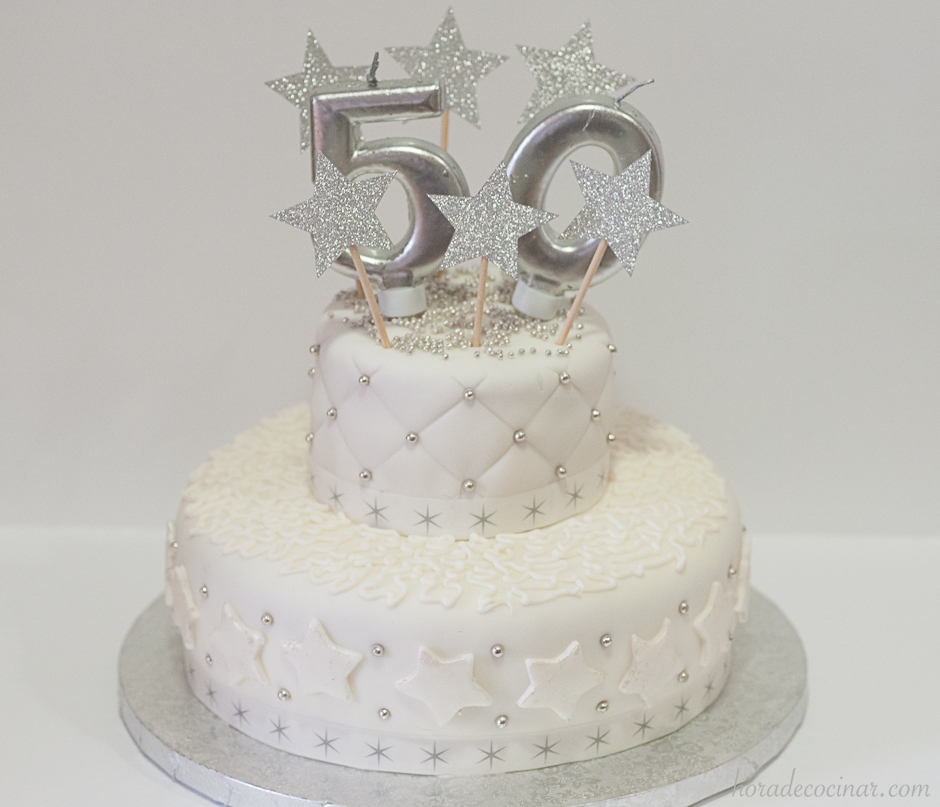 Tarta fondant 50 aniversario