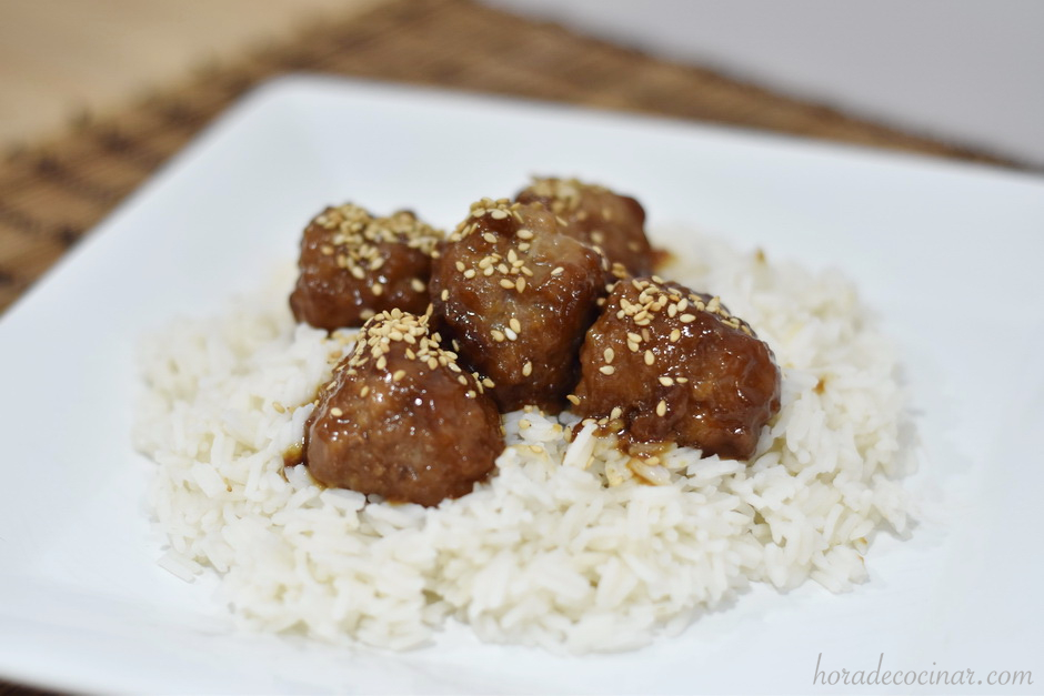 Albóndigas en salsa Teriyaki fáciles