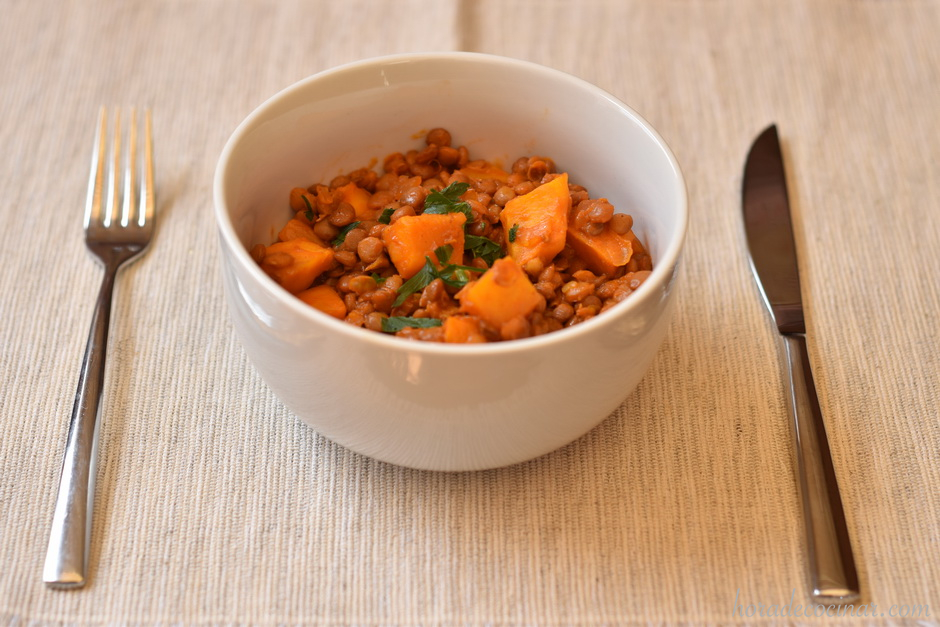 Lentejas con calabaza al curry