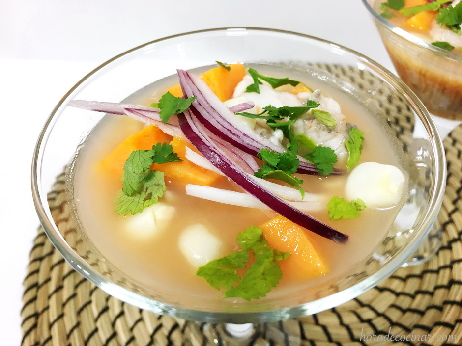 Ceviche de corvina con leche de tigre