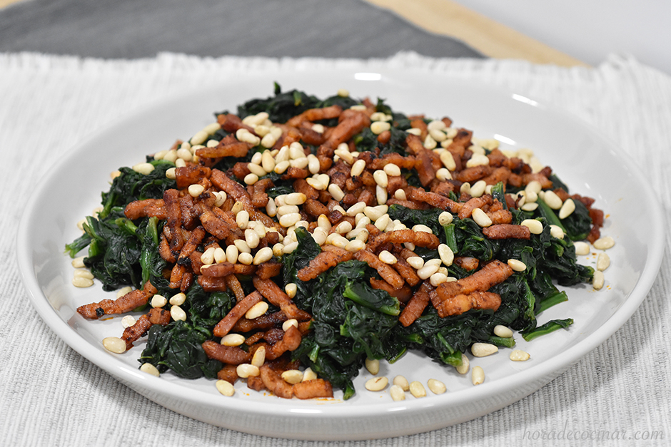 Espinacas con panceta ibérica